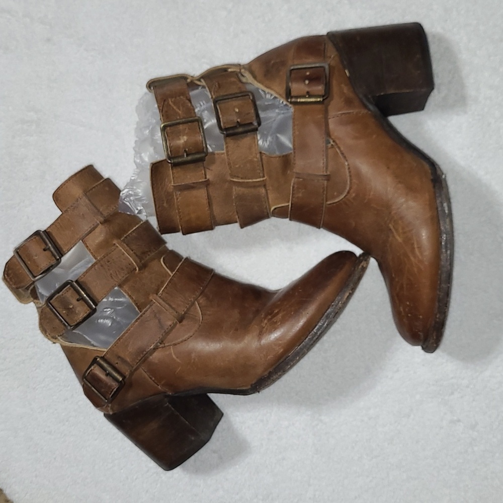 Freebird By Steven Rolling Buckle Boots Size 8